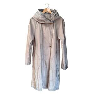 Mycra Pac "Donatella" Reversible Pleated Hood Tan L Raincoat Lagenlook Travel